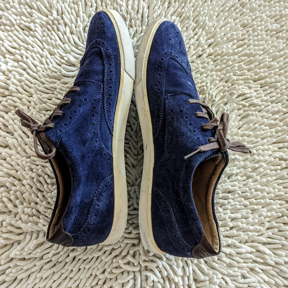 Cole Haan mens C13806 Joshua wingtip blue suede Oxford shoes